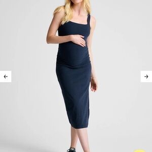 Beyond yoga Spacedye Icon Maternity Dress, color, nocturnal navy, size large